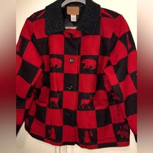 Pendleton Wool Wilderness Jacket Red & Black Checkered Large